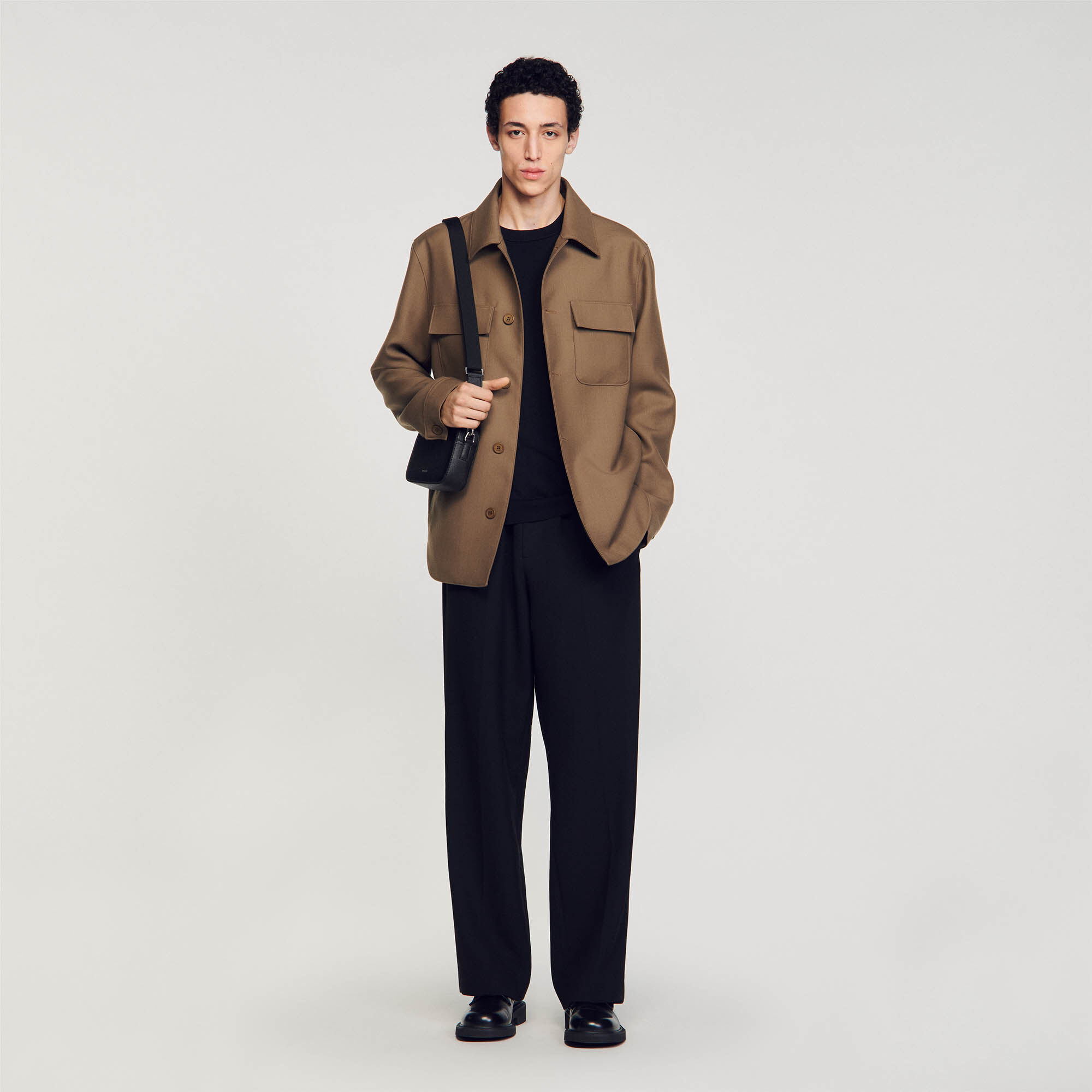 Surchemise boutonnee vert pour homme Sandro Paris