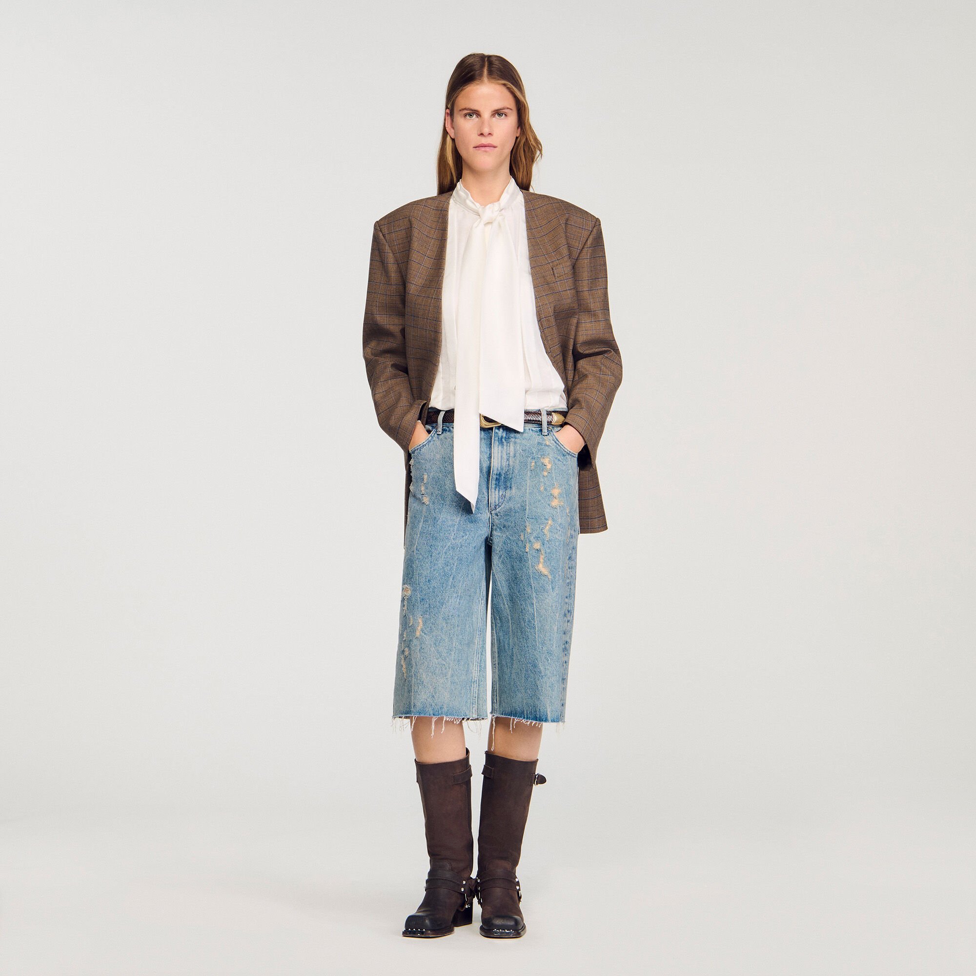 Chemise en soie à lavallière