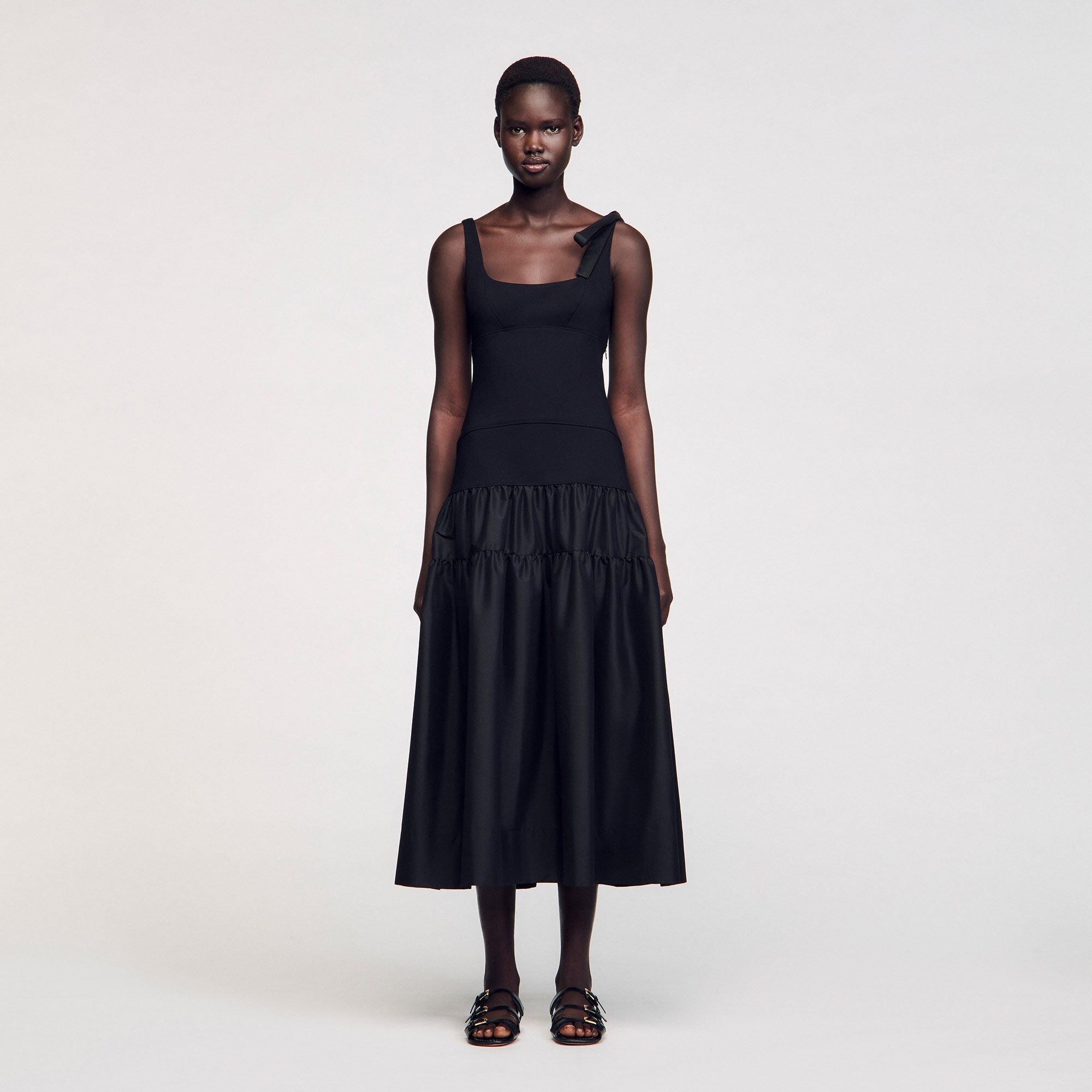Robe longue bimatière