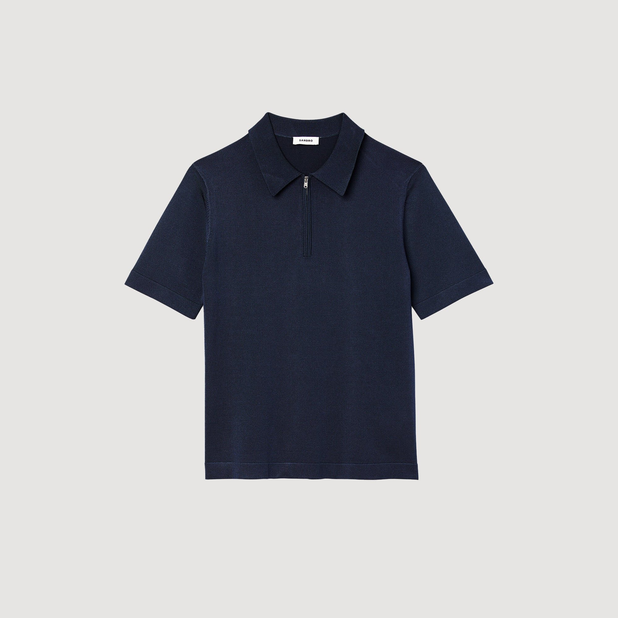 Polo en maille à col zippé