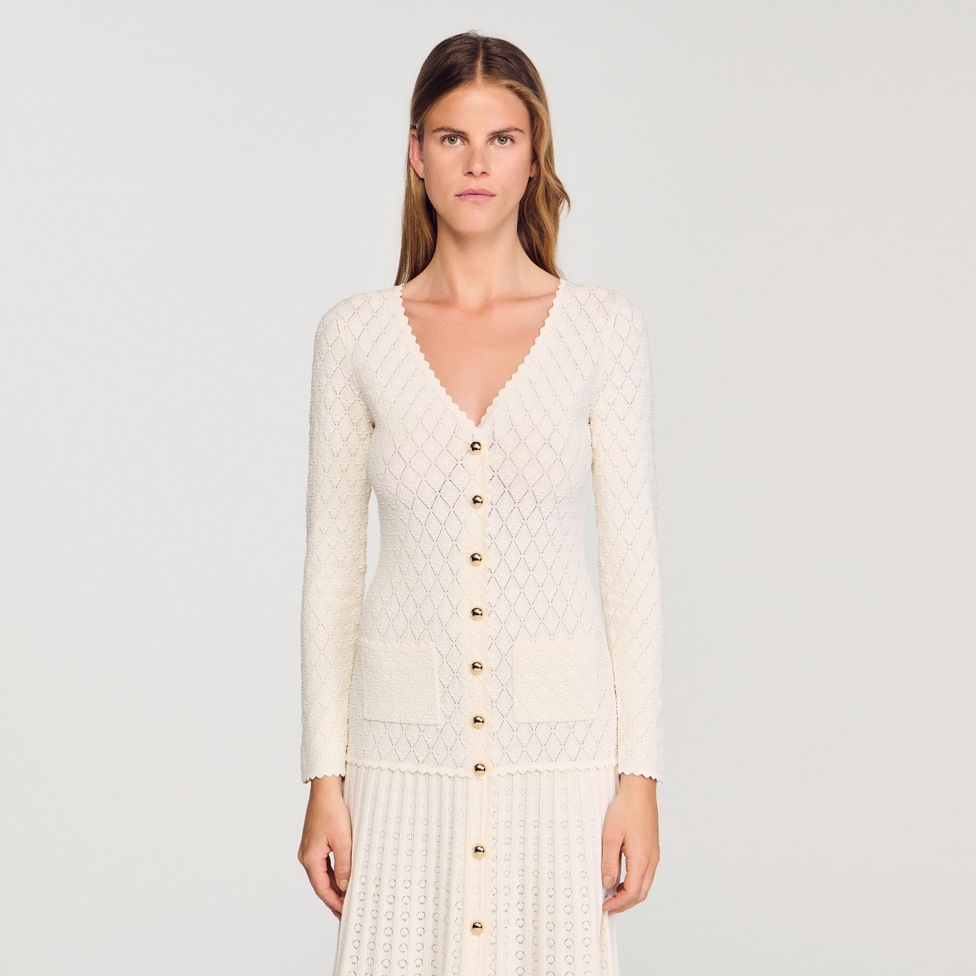 Robe longue en maille fantaisie