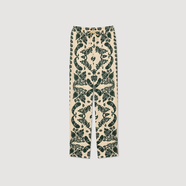 Pantalon à imprimé fleuri