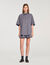 Chemise oversize rayée strassée
