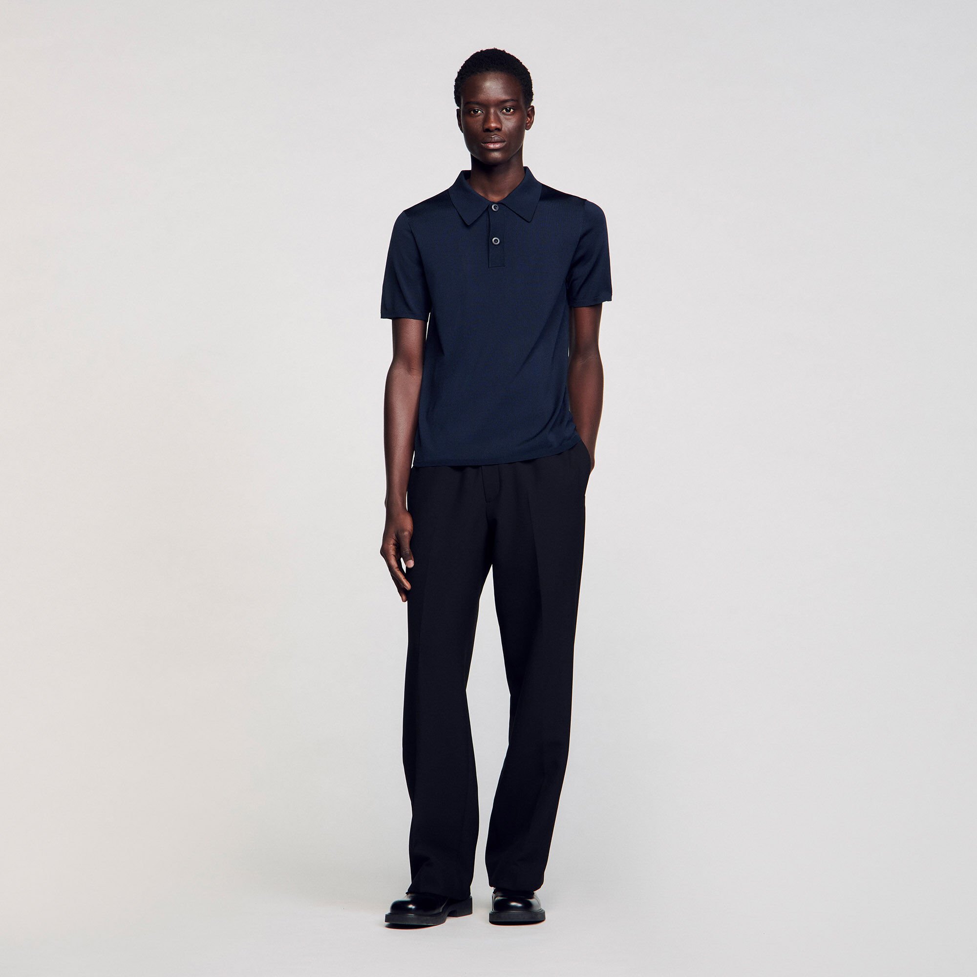 Polo en maille à manches courtes