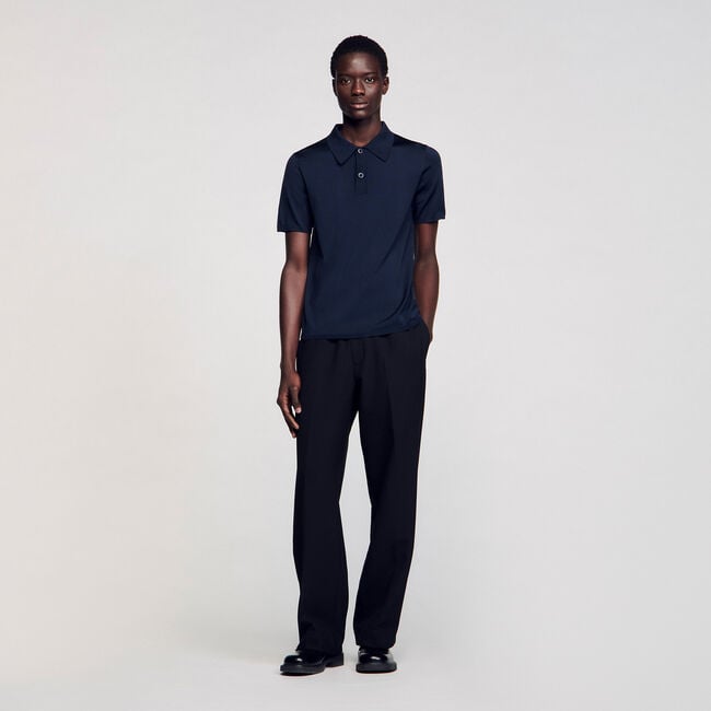 Polo en maille à manches courtes