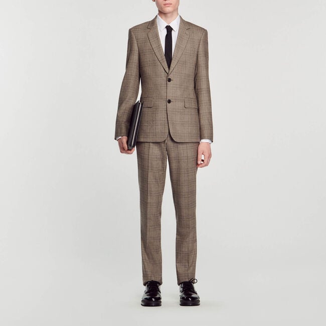 Veste  de costume à carreaux en laine