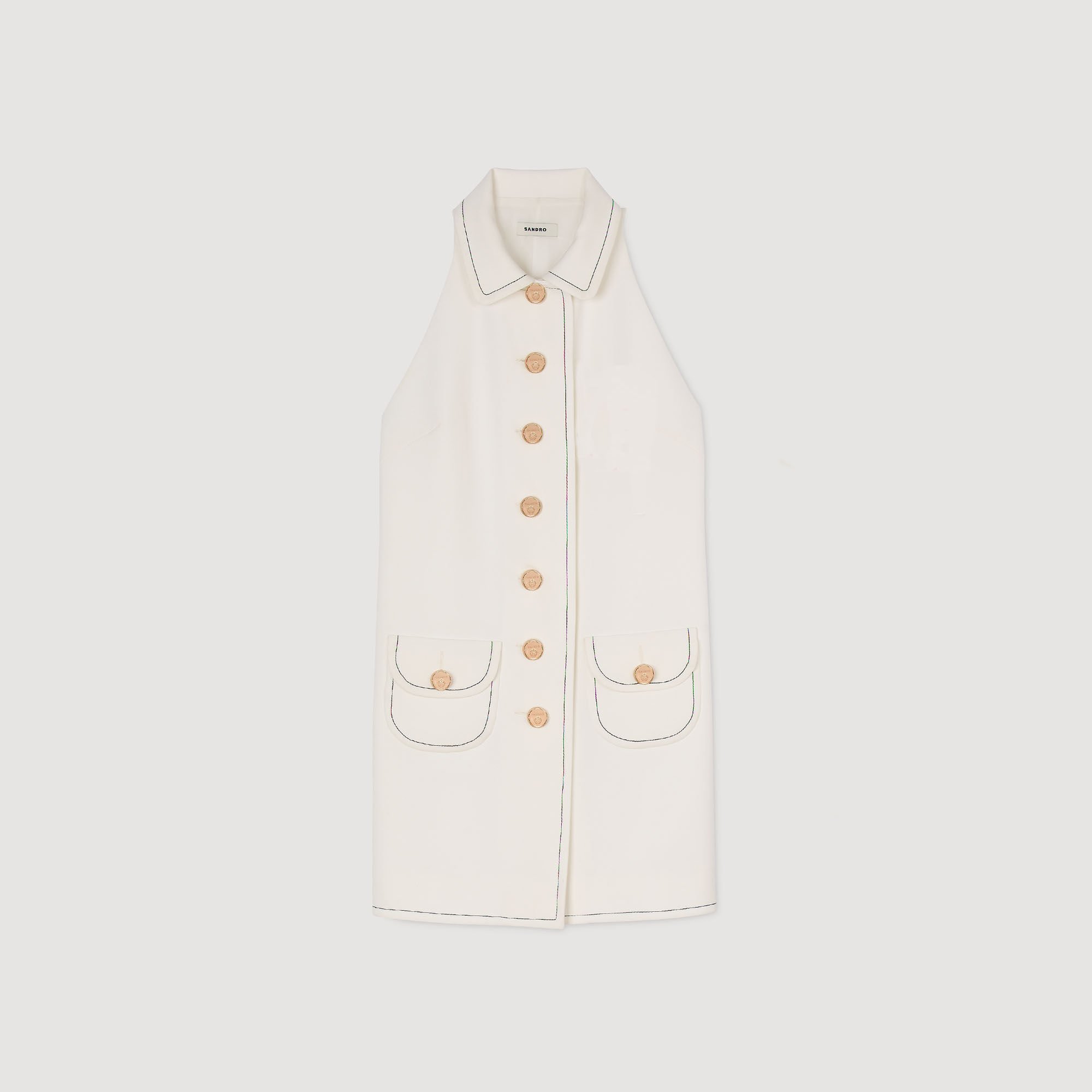 Robe courte à col claudine