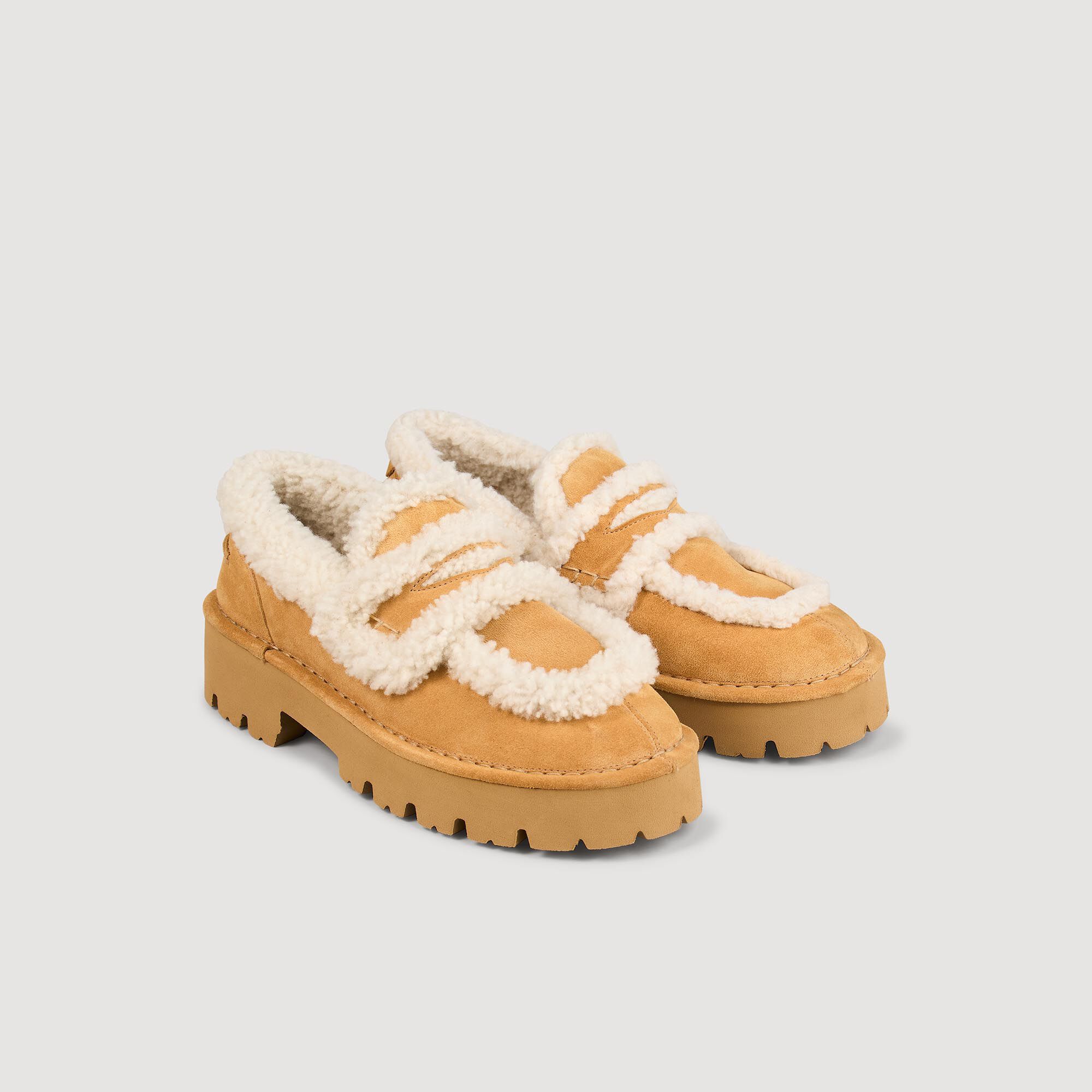 Mocassins en peau lainée