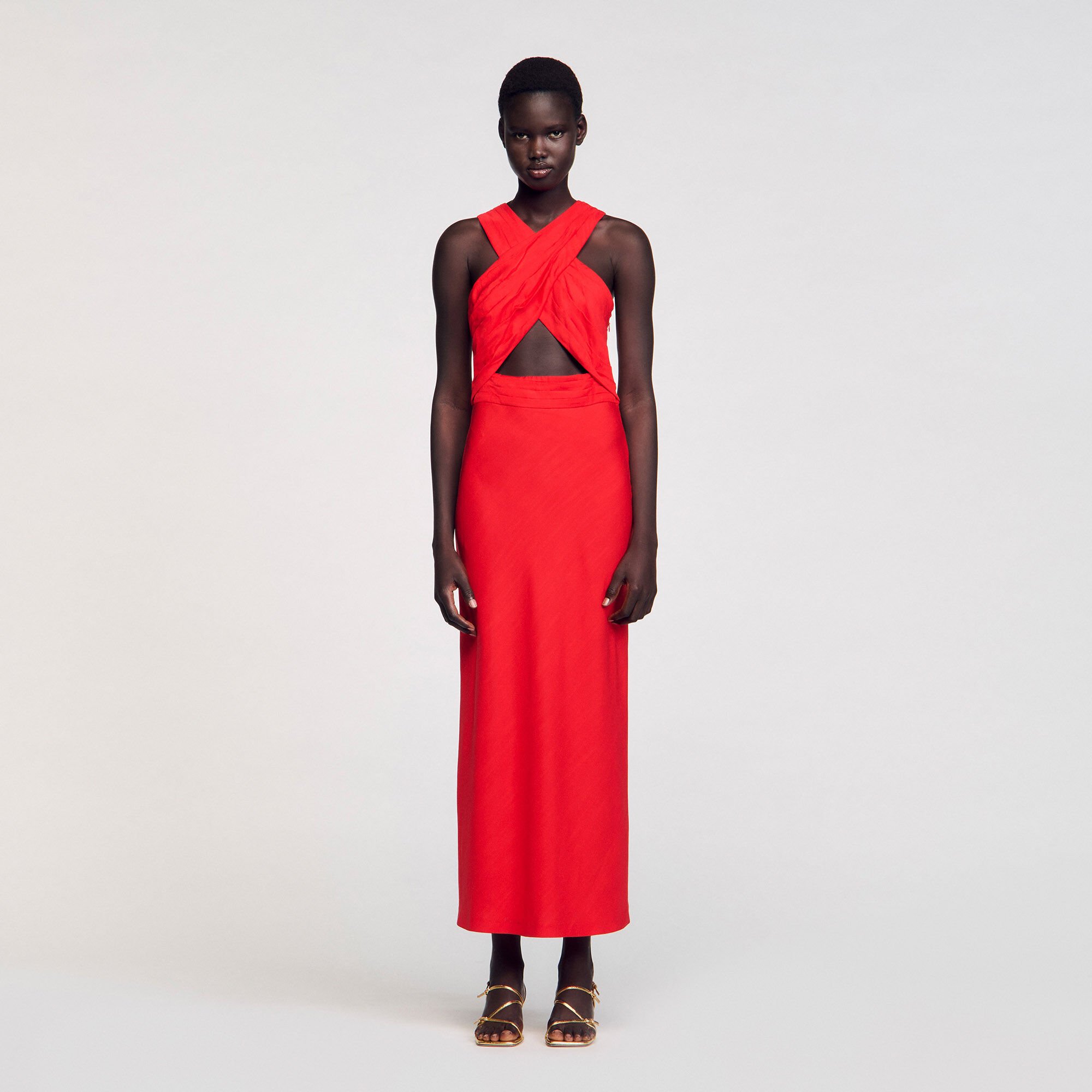 Robe longue croisée