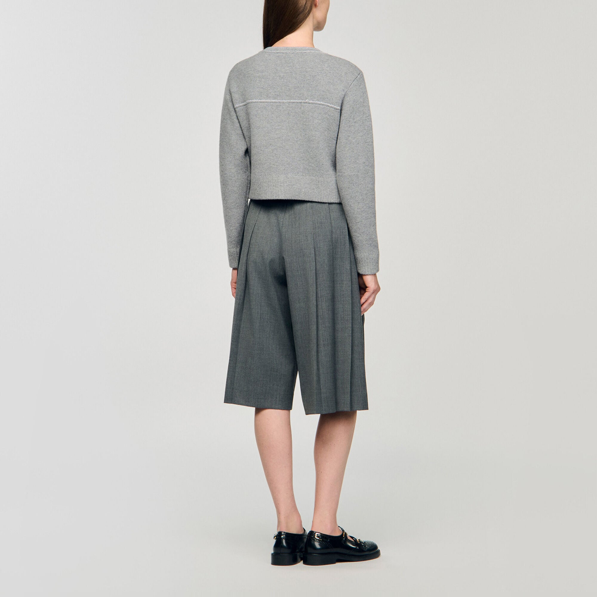 Cardigan &agrave; surpiq&ucirc;res contrast&eacute;es - Femme | Sandro Paris