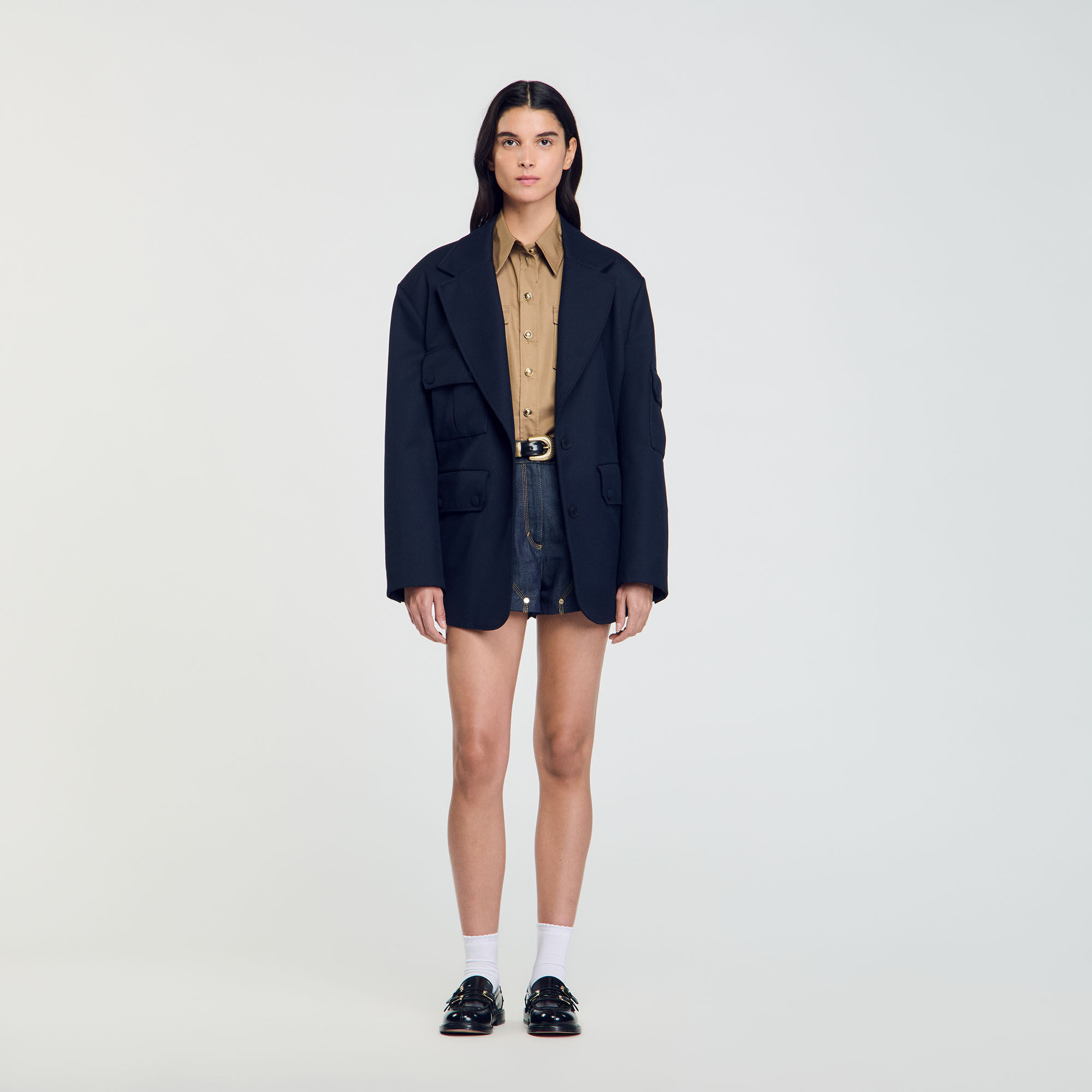 Veste en jean sandro femme new arrivals