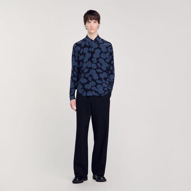 Chemise imprimé camélias