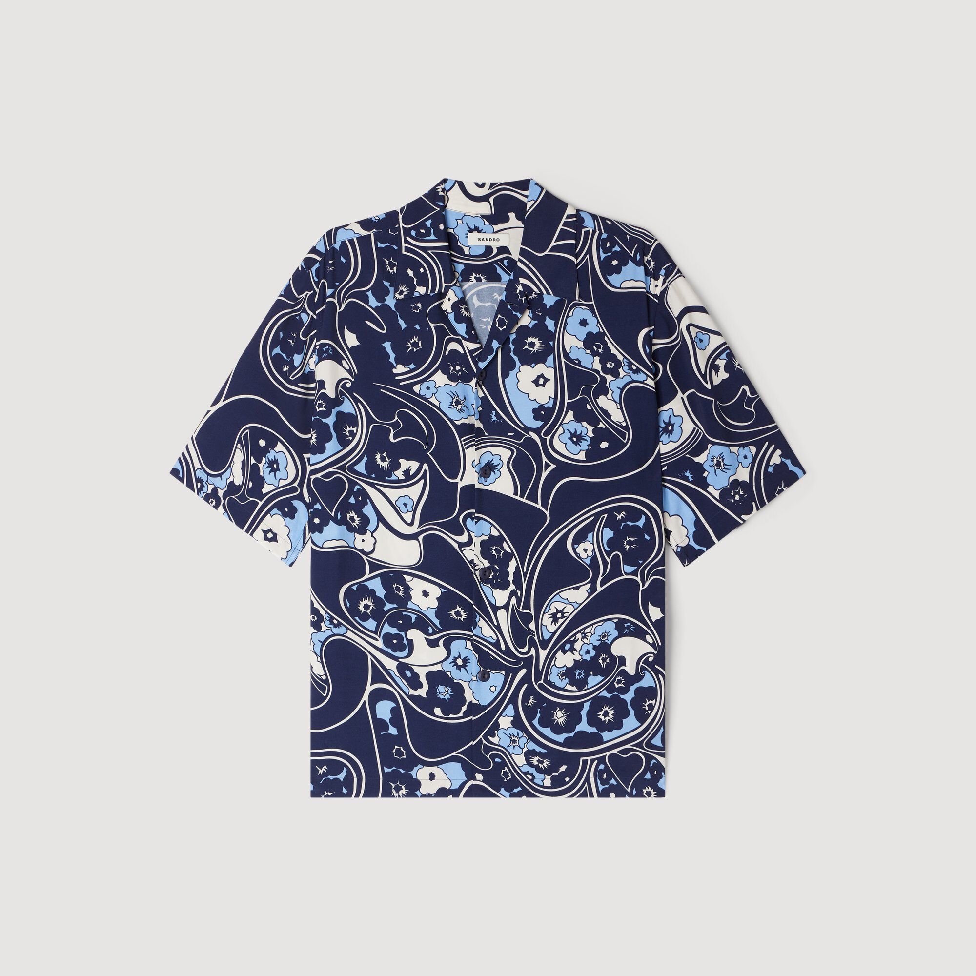 Chemise fluide imprimé col requin