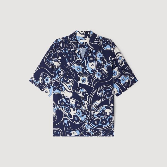 Chemise fluide imprimé col requin