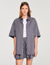 Chemise oversize rayée strassée
