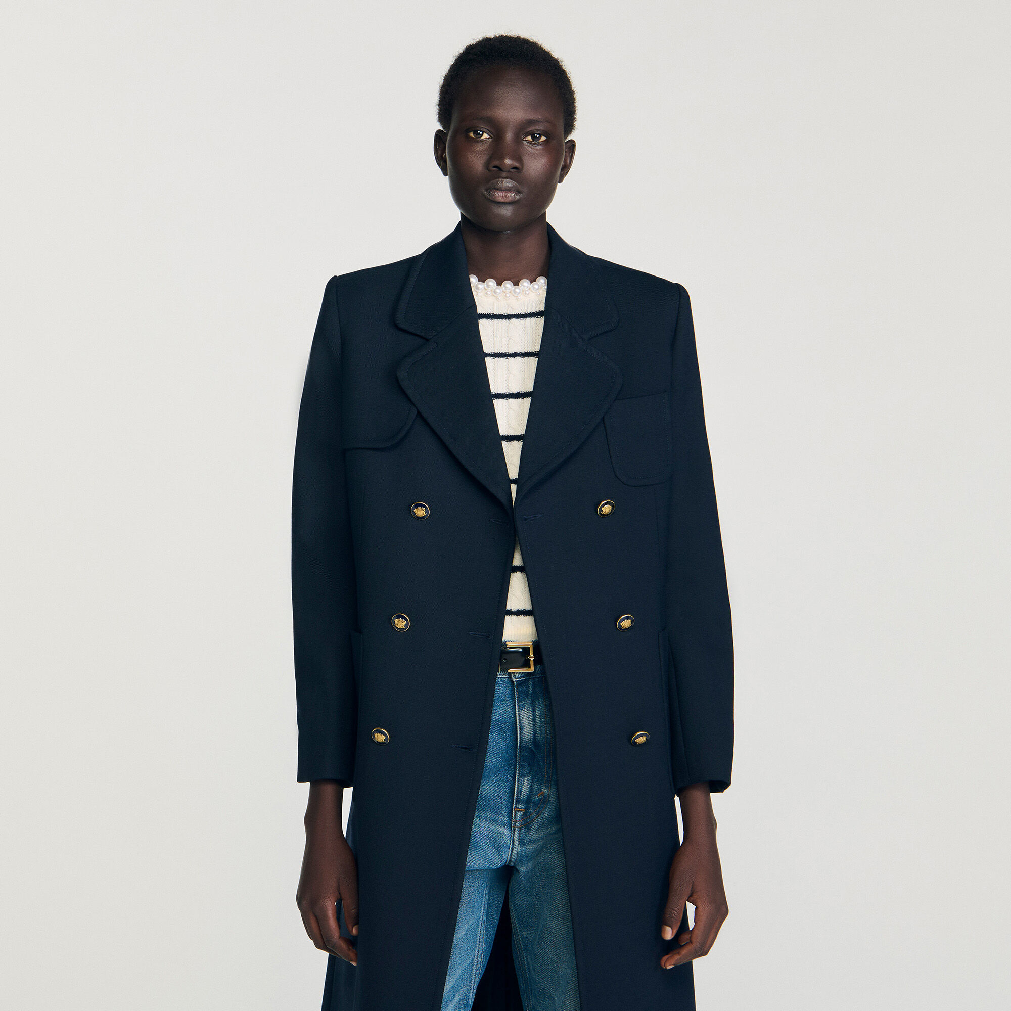 Manteau long croisé
