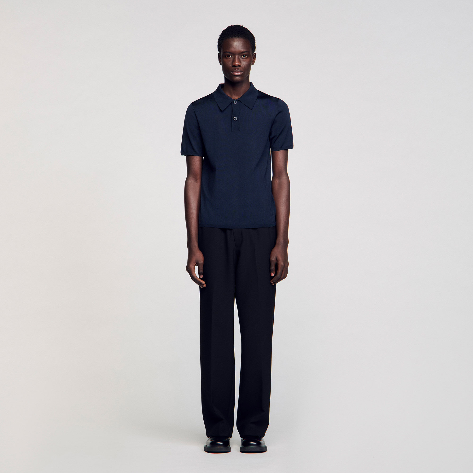 Polo en maille à manches courtes