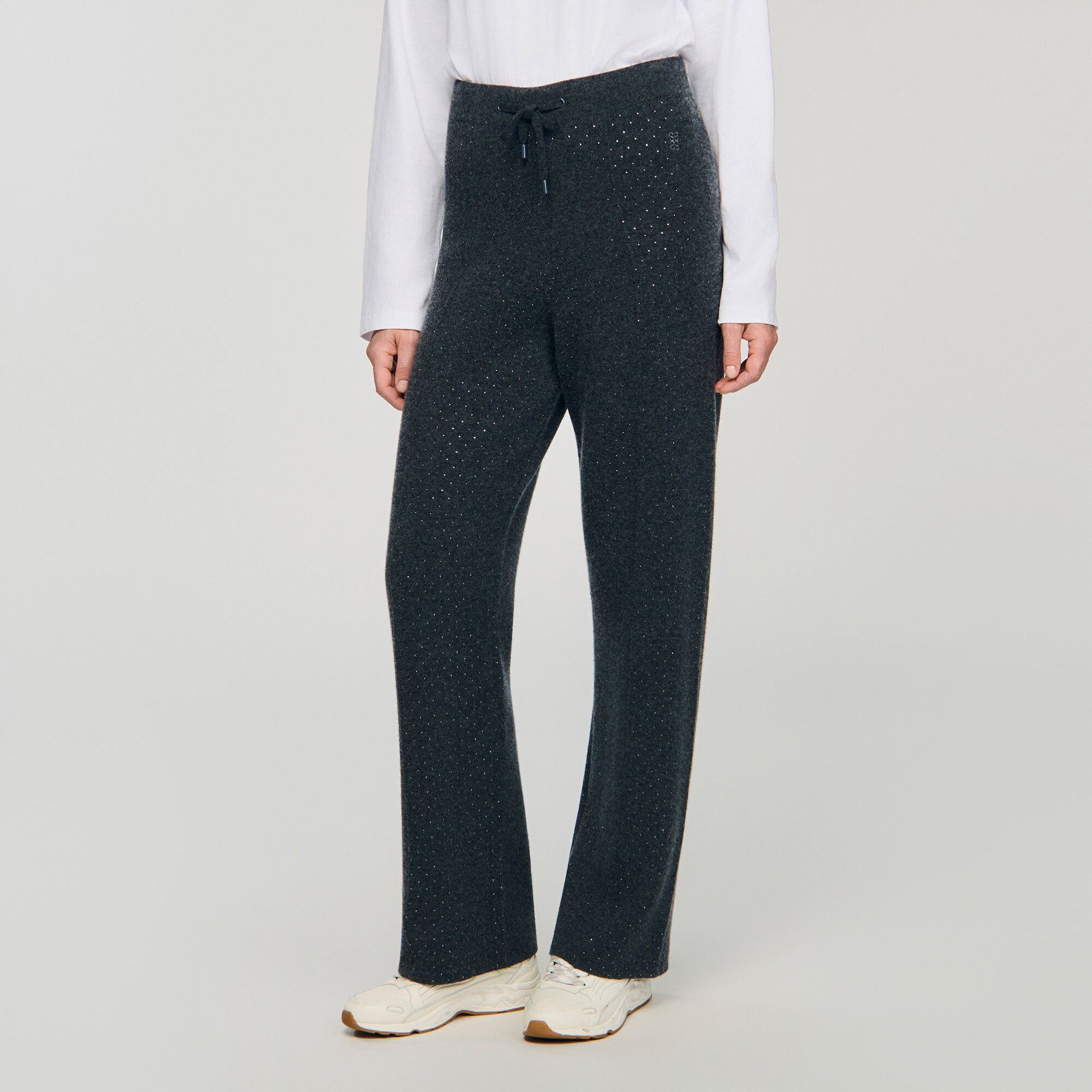 Pantalon en maille à strass