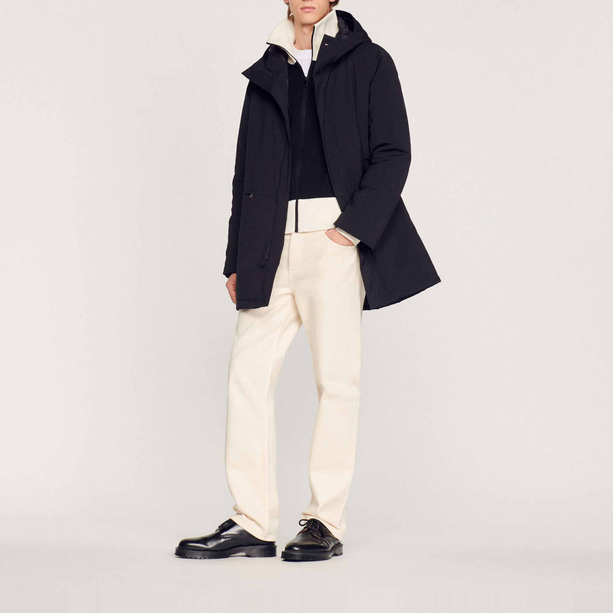 Parka molletonné en tissu technique
