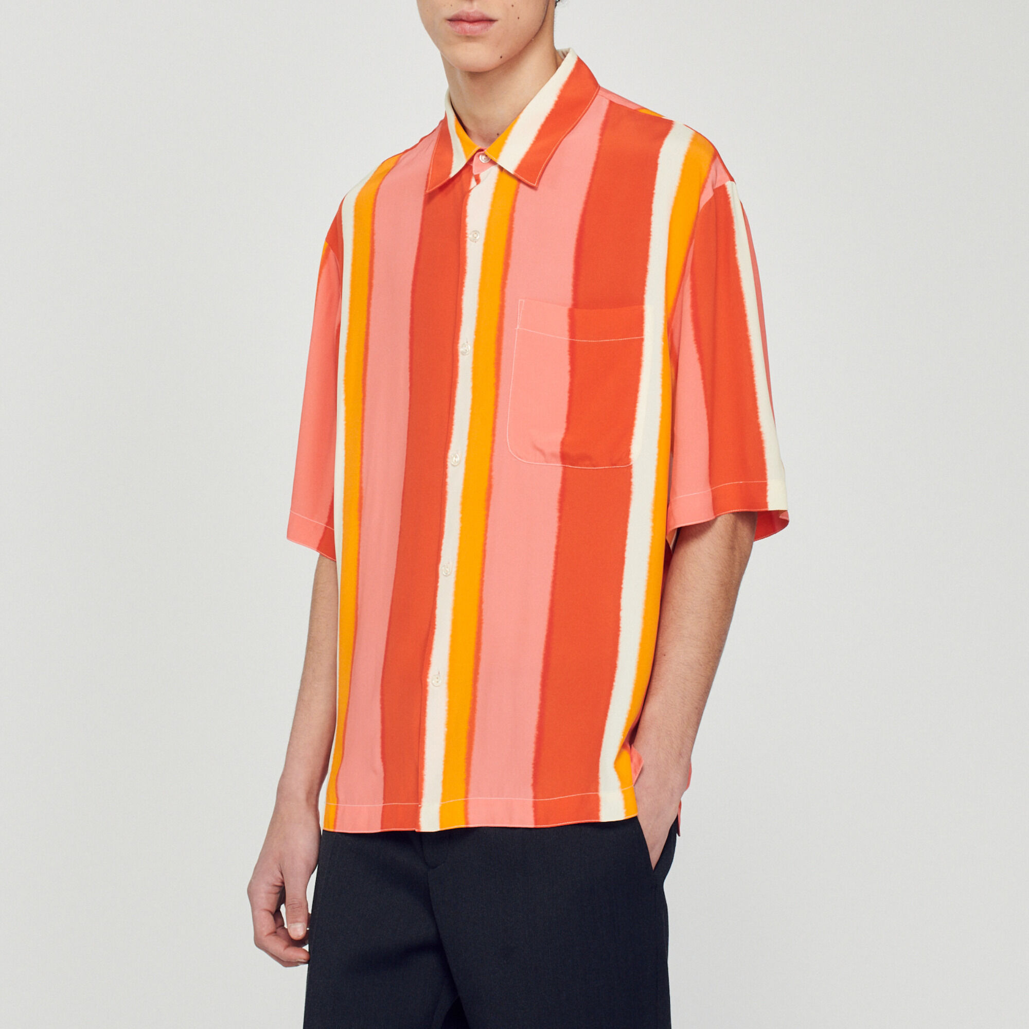 Chemise fluide rayée manches courtes