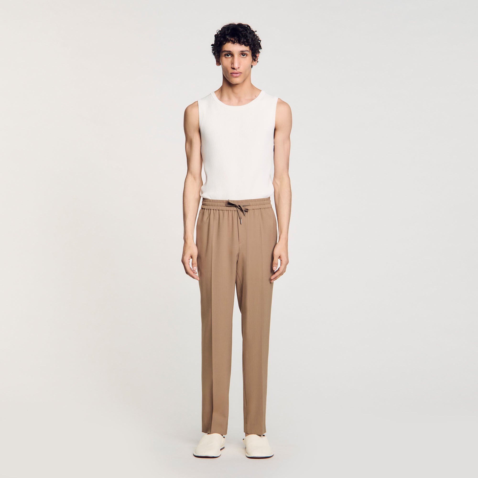 Pantalon droit élastiqué