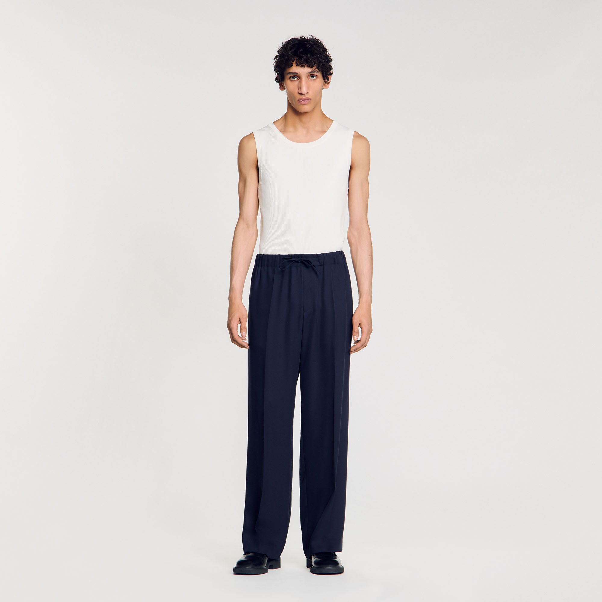 Pantalon large élastiqué