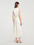 Robe longue satinée strassée
