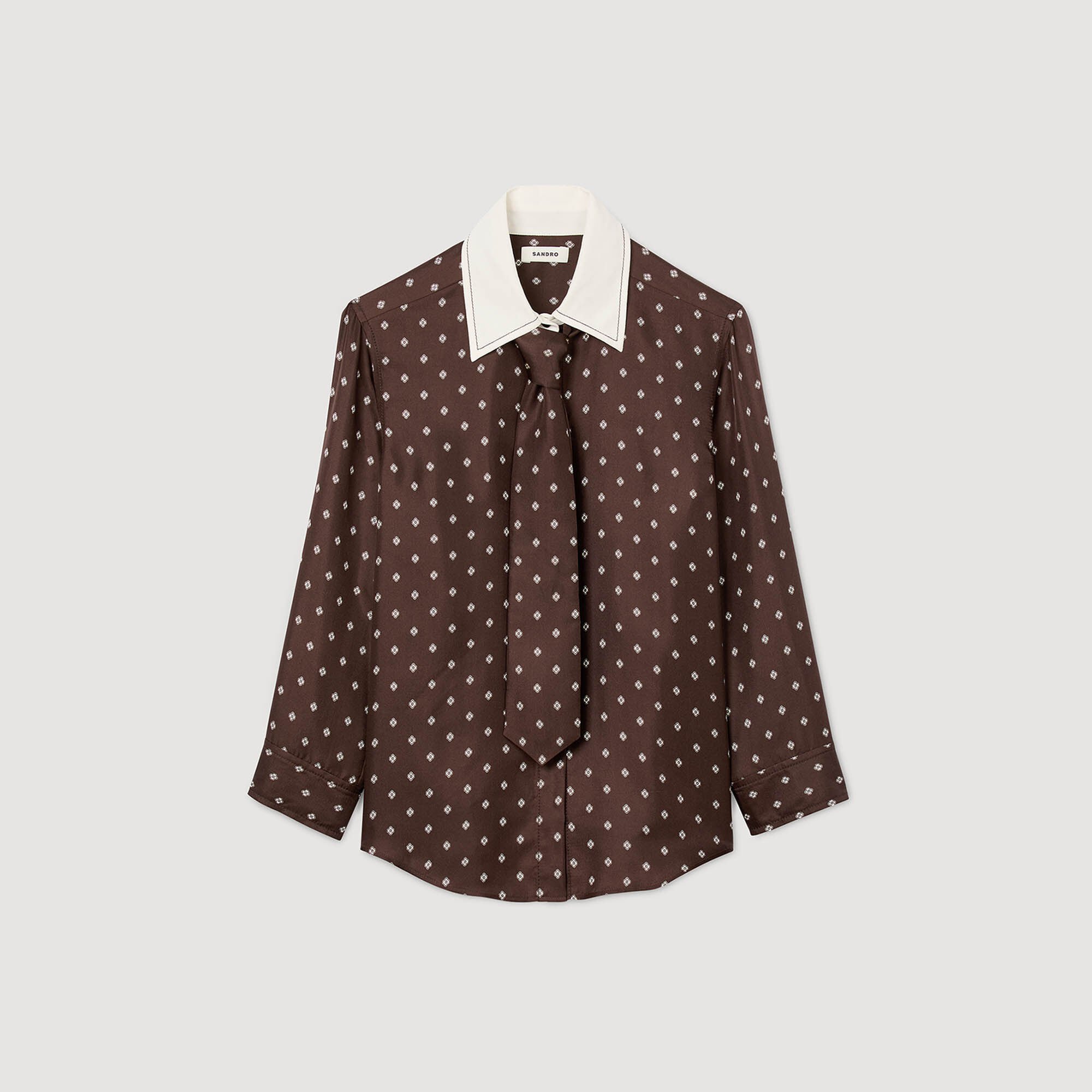 Chemise fluide imprimé à cravate