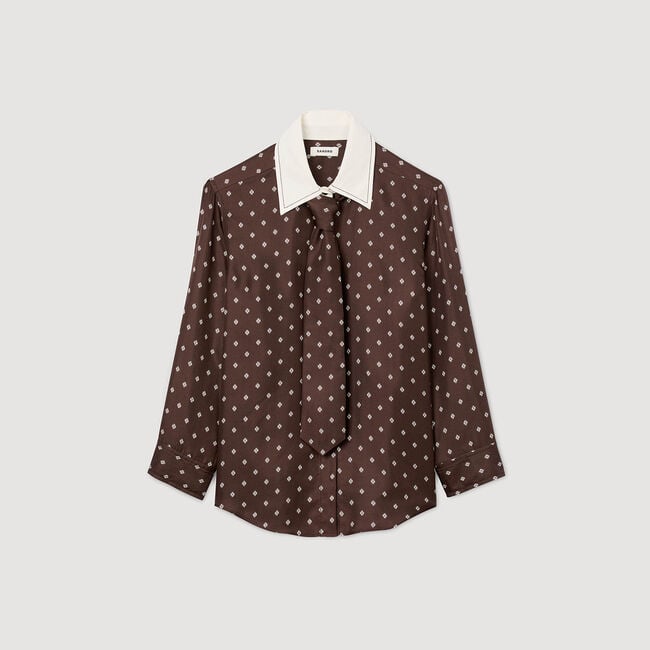 Chemise fluide imprimé à cravate
