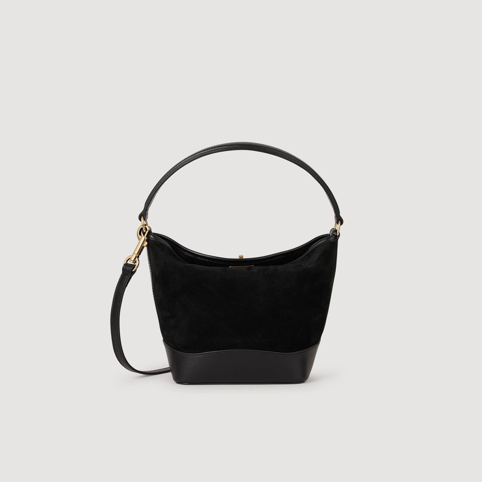 Sac seau MINI TANGOSO en suède et cuir