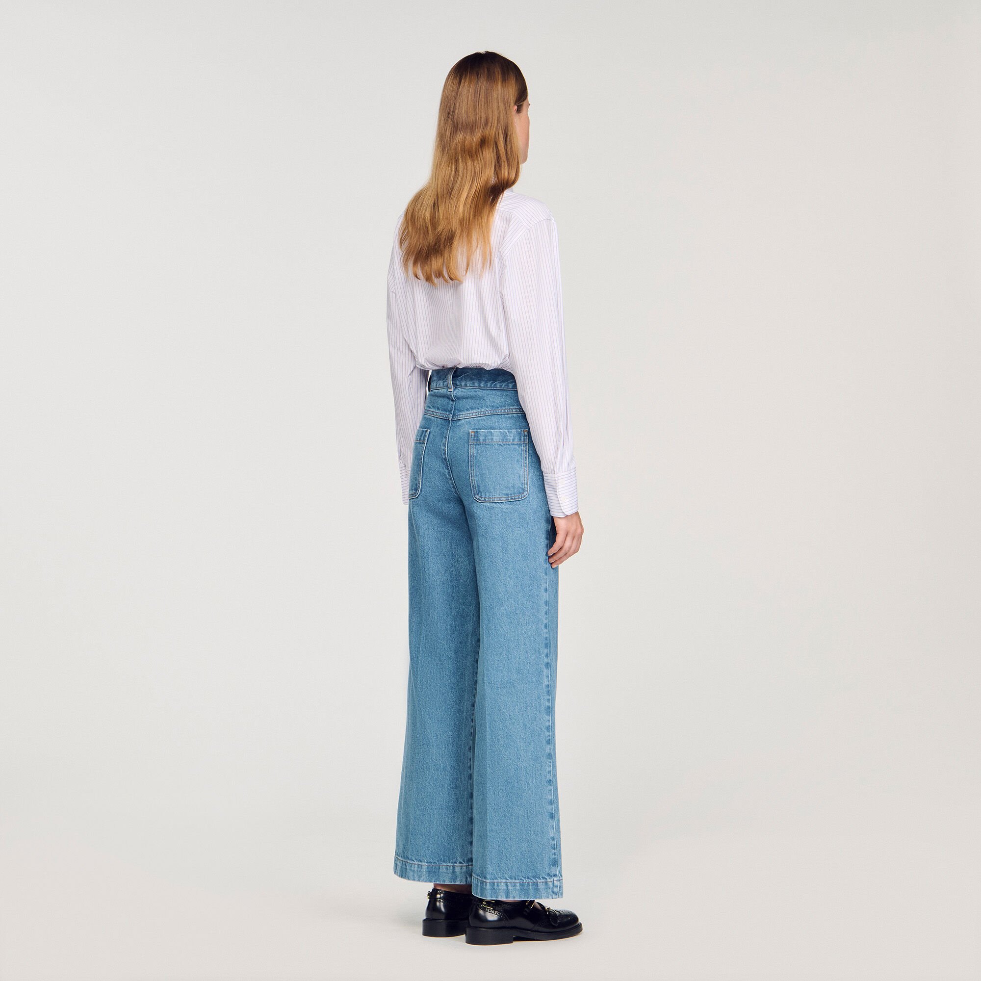 Jean large taille haute