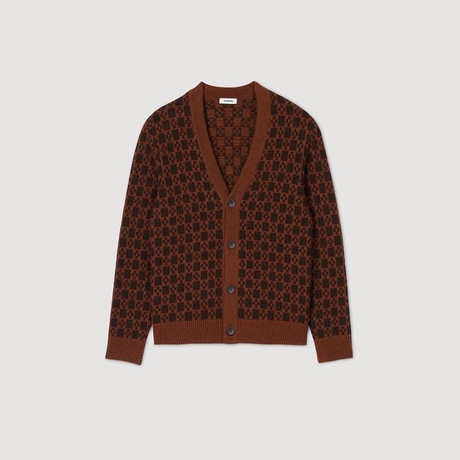 Cardigan jacquard square cross