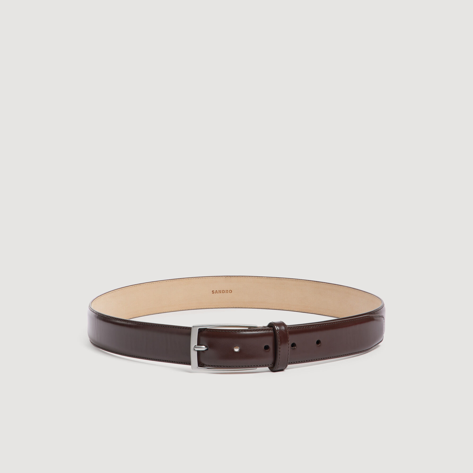 Ceinture en cuir glac&eacute;