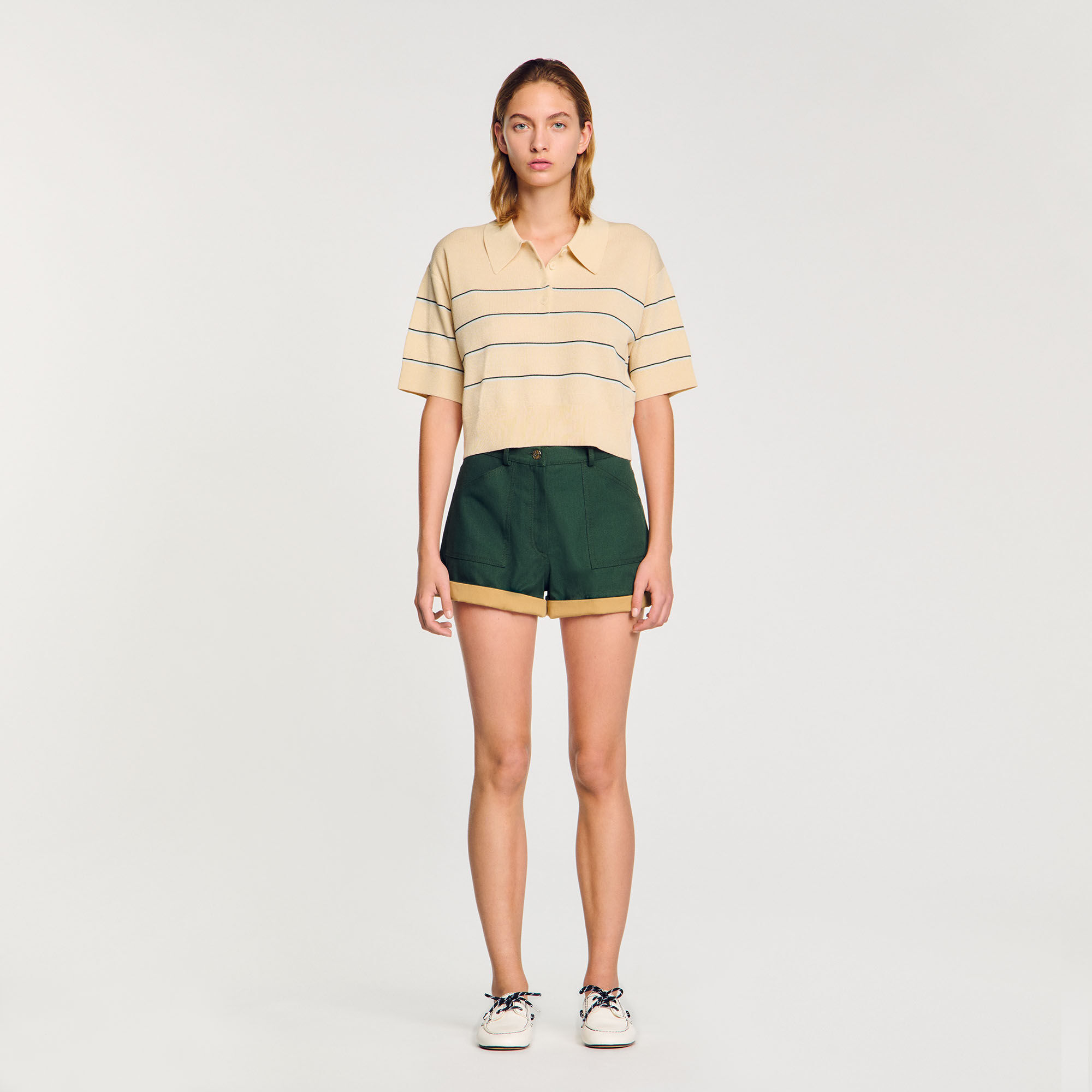 Pull polo à rayures