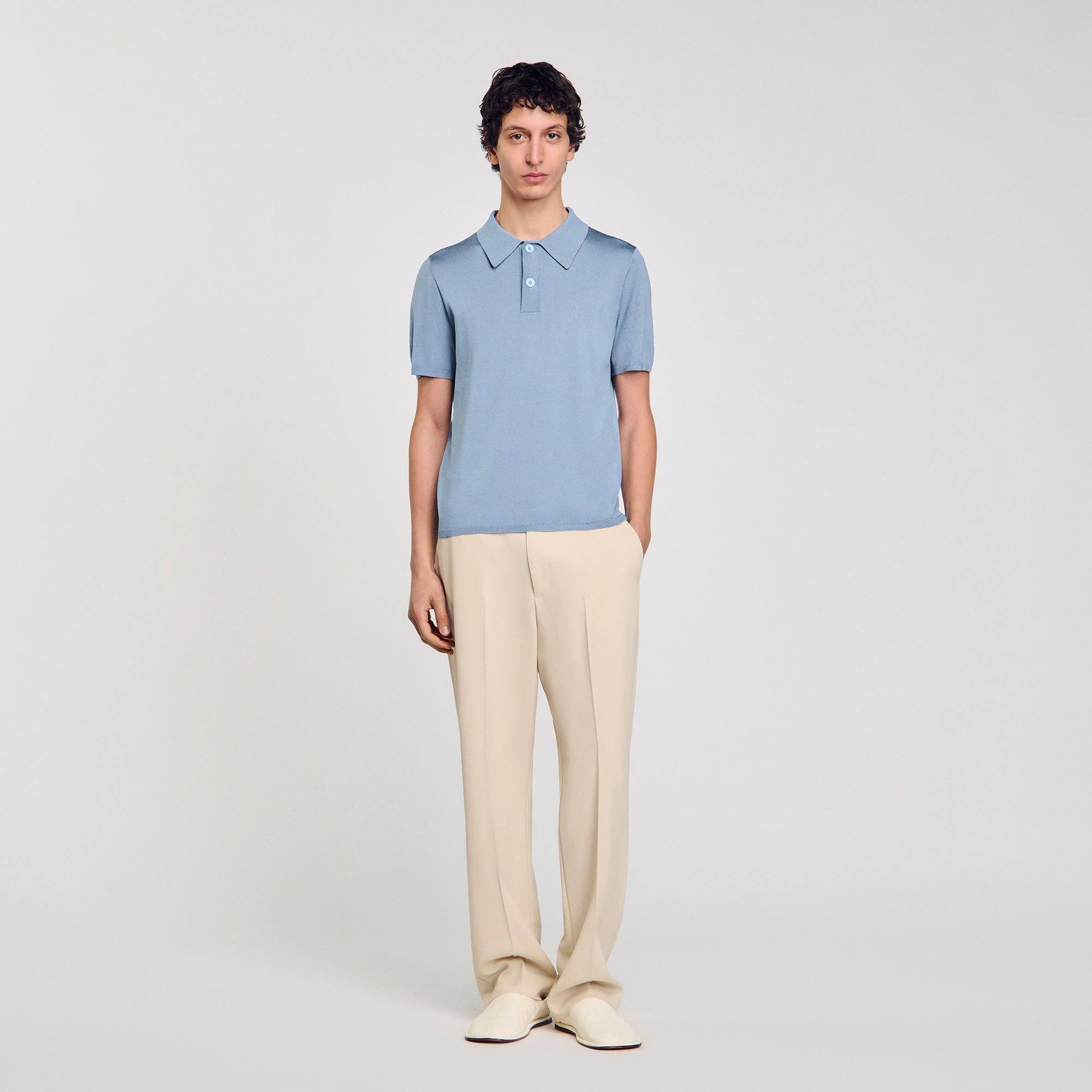 Polo en maille à manches courtes