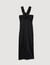 Robe longue  satinée fendue