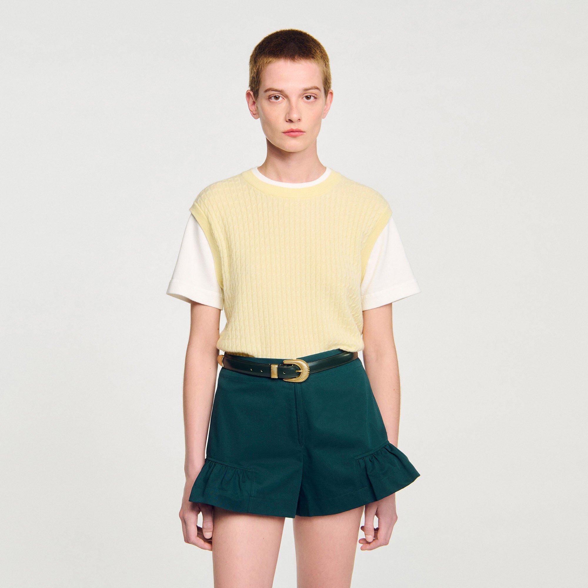 Ceinture cuir boucle dorée