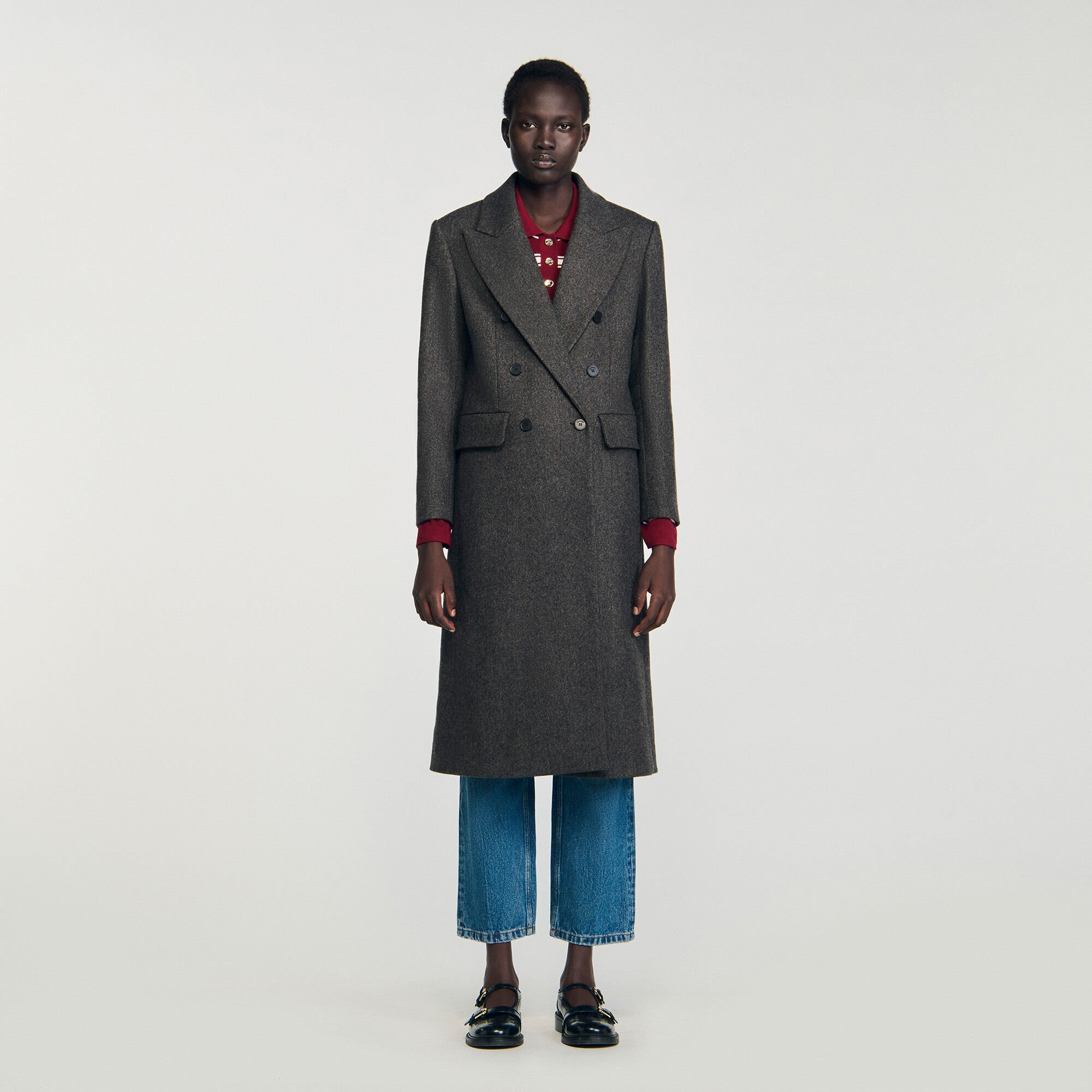 Manteau cintré double boutonnage
