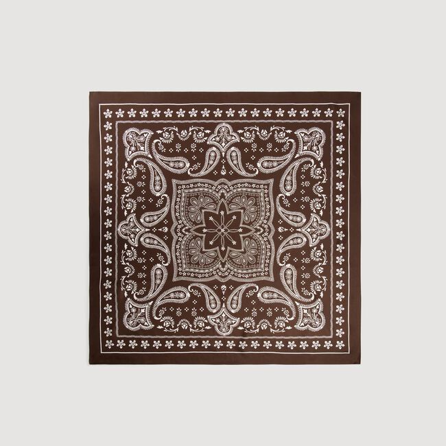 Foulard en soie &agrave; imprim&eacute; bandana
