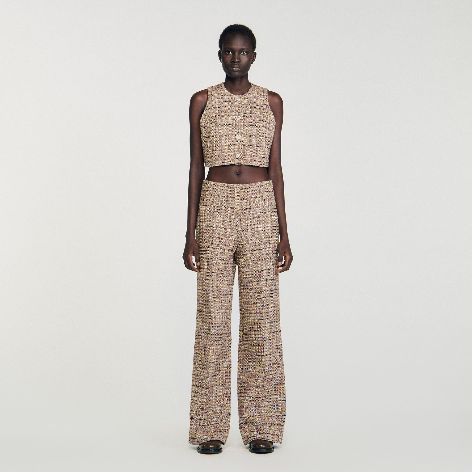 Pantalon en tweed fantaisie