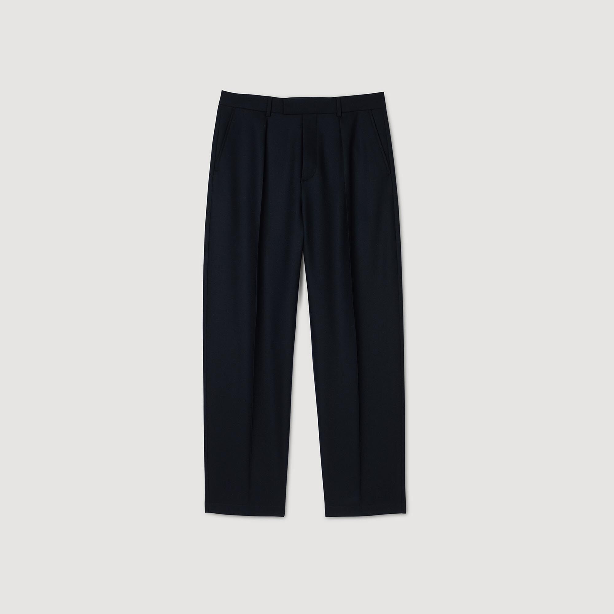 Pantalon large &agrave; plis