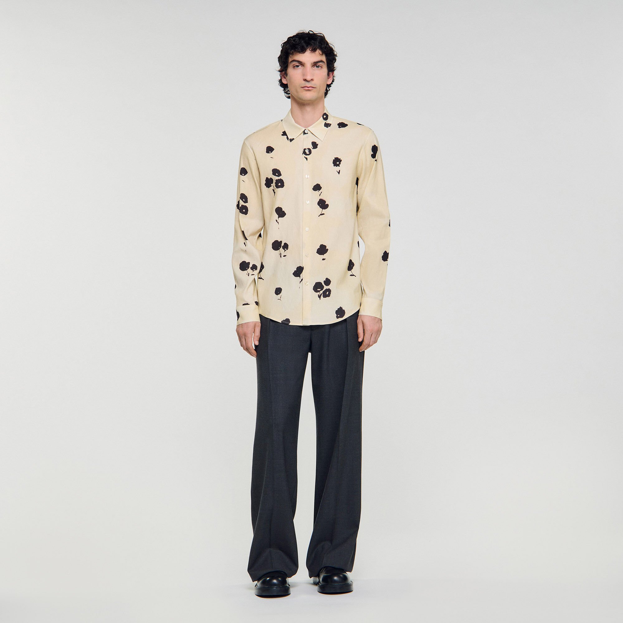 Chemise en lin imprimé fleur