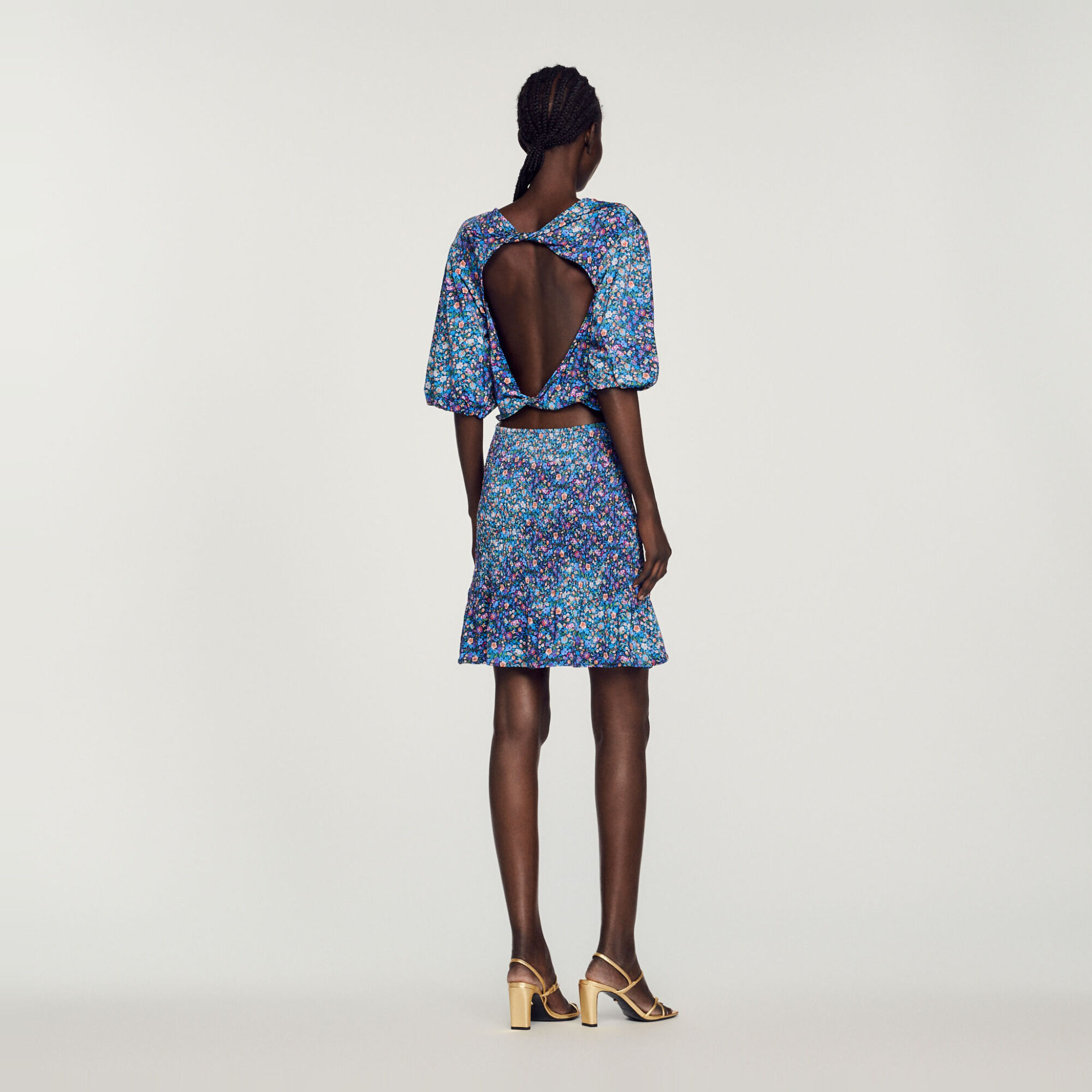 Robe courte imprim&eacute; fleuri