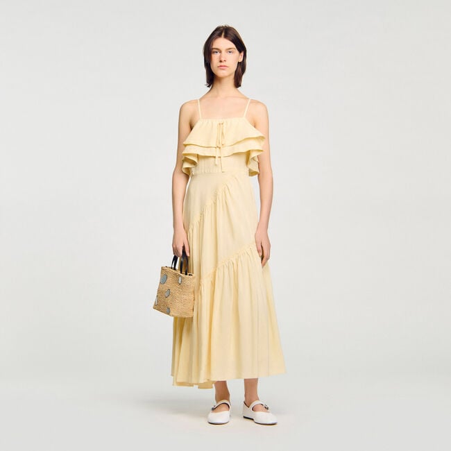 Robe longue à volants