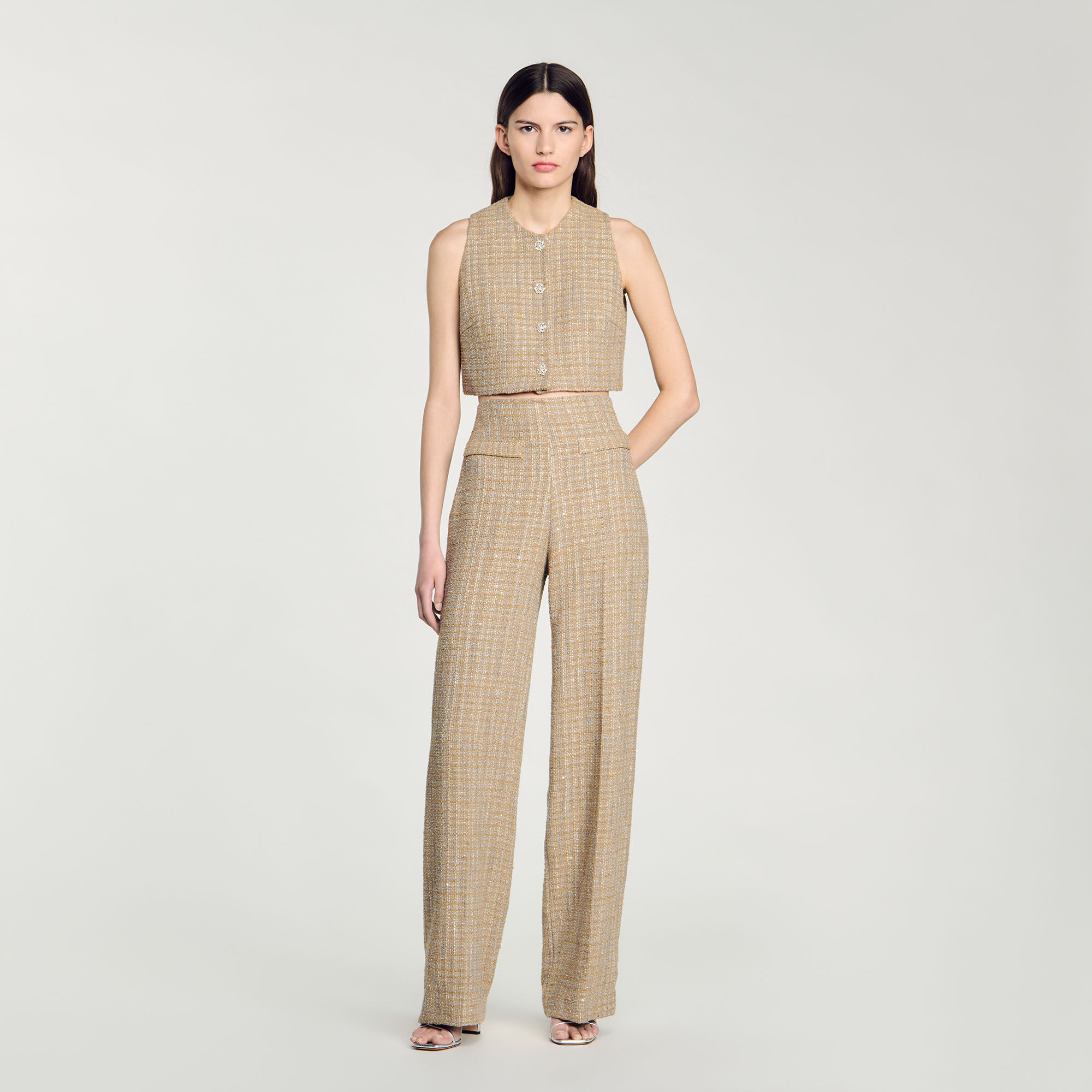 Pantalon droit à carreaux