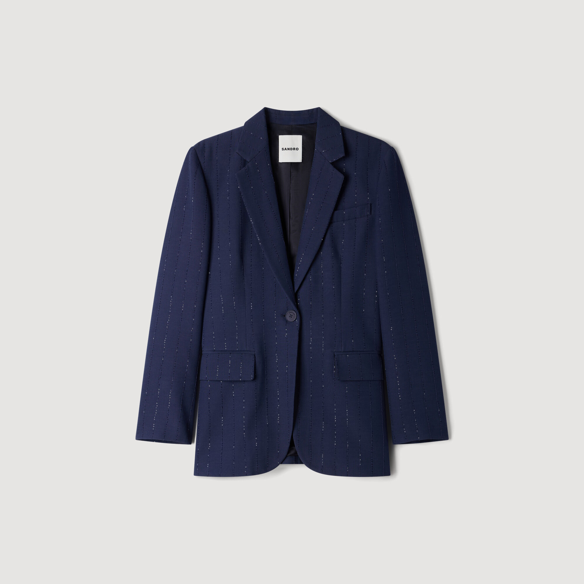 Veste de tailleur &agrave; rayures sequins
