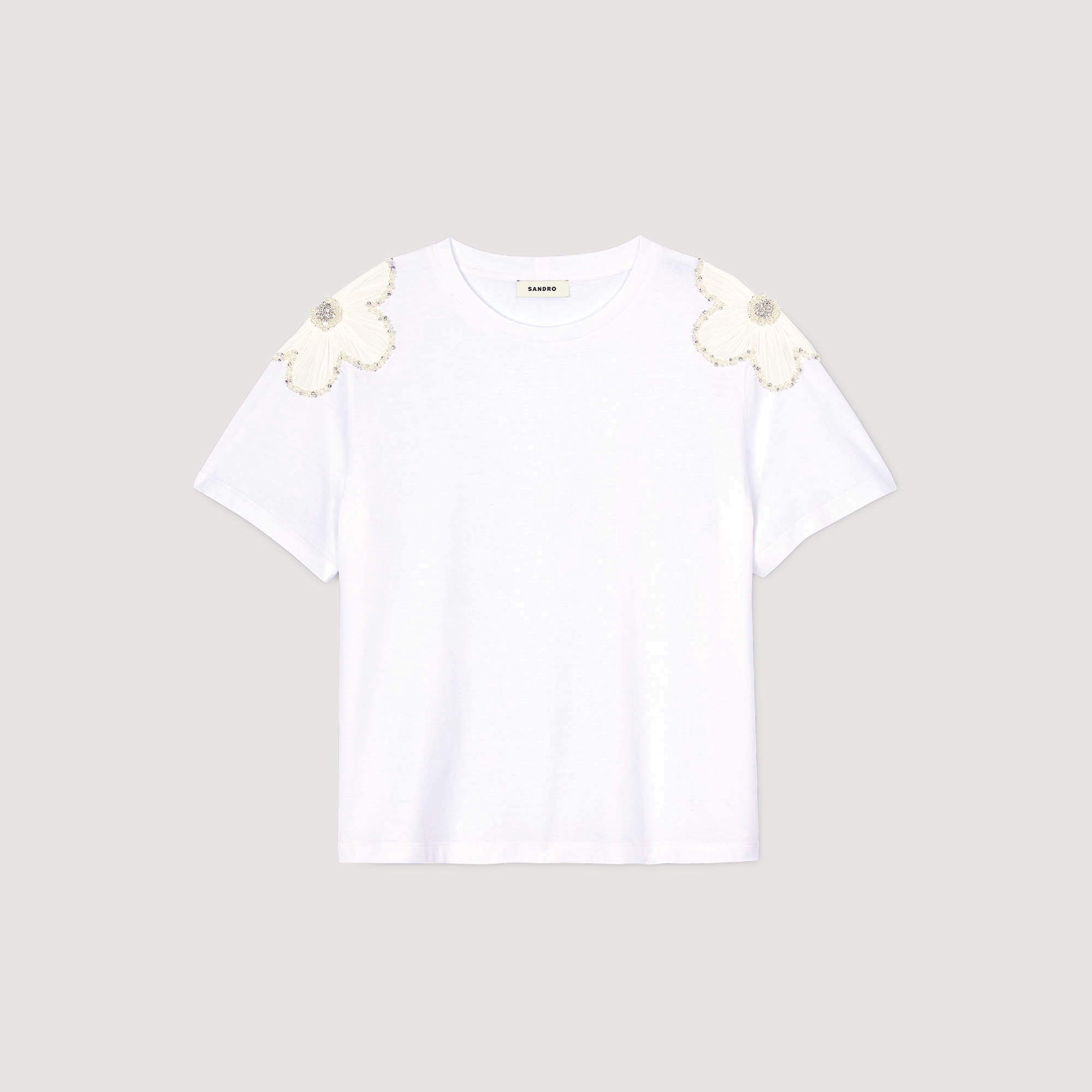 T-shirt à fleurs brodées
