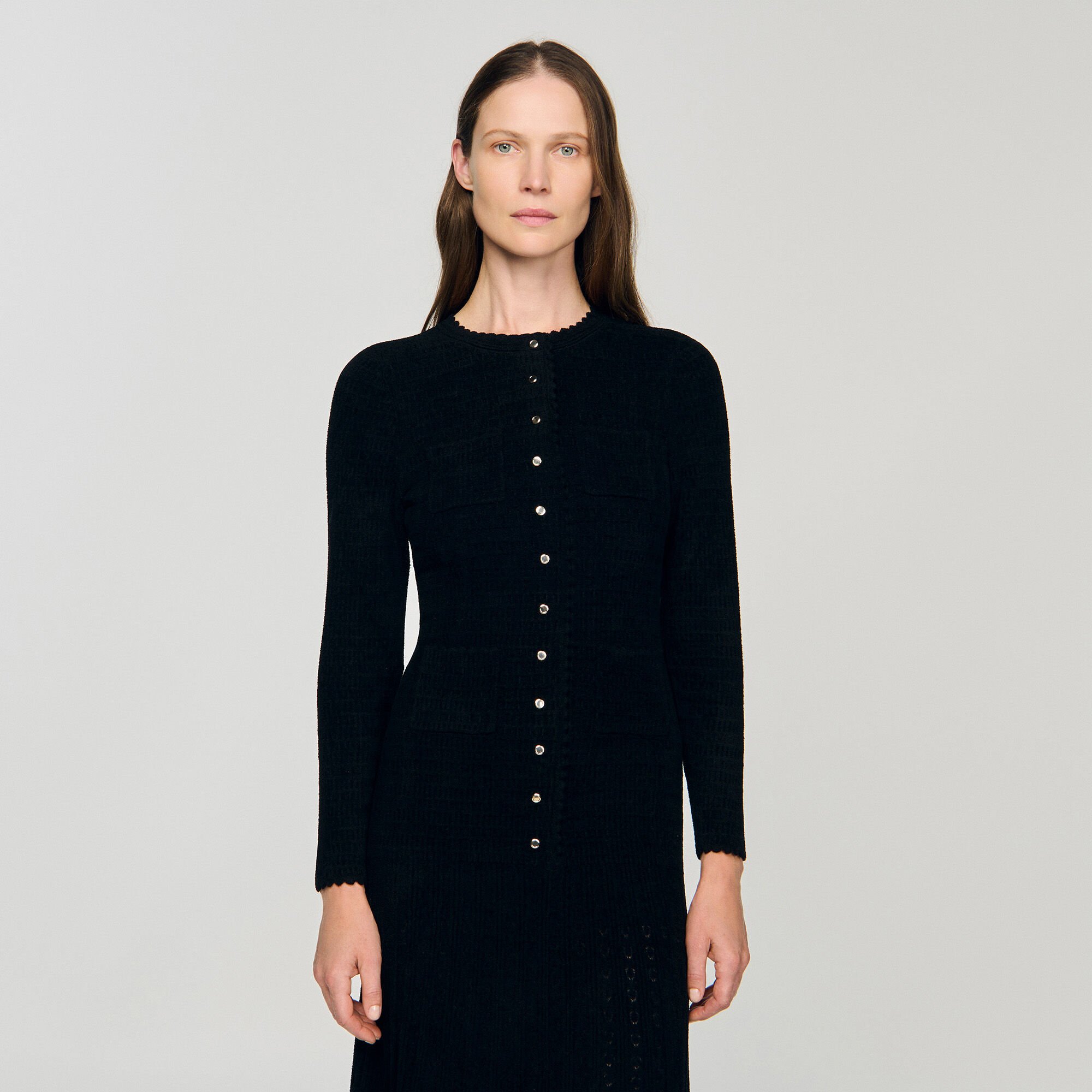 Robe longue maille texturée