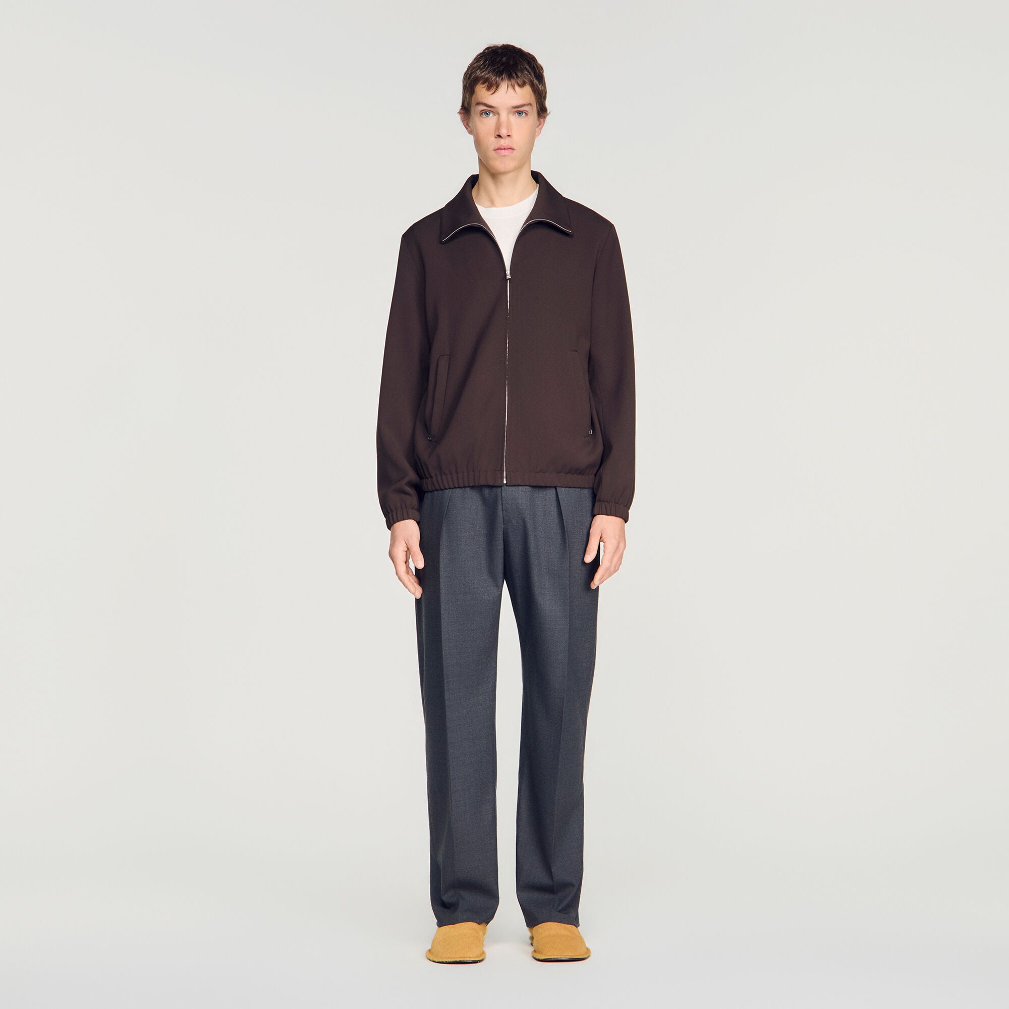 Blouson zipp&eacute; en laine - Mixte | Sandro Paris