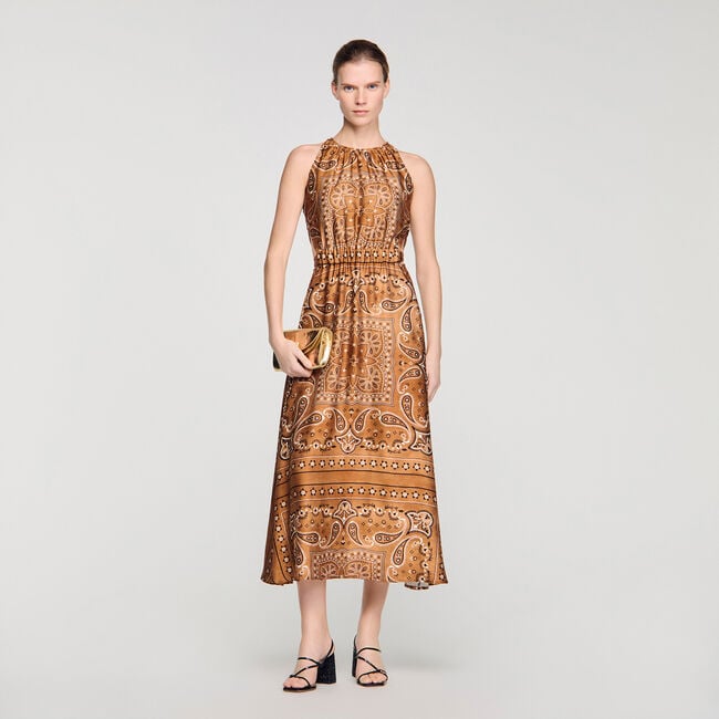 Robe longue imprim&eacute; bandana 